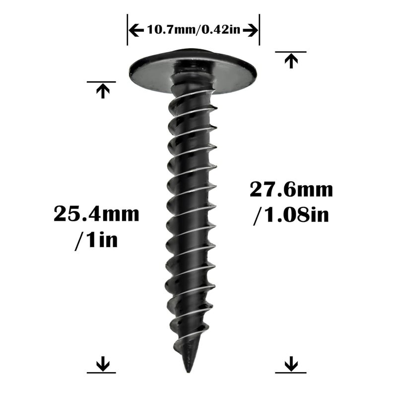 Bopowo (300PCS) #8X1 Black Truss Head Wood Screws Quick Metal Self Tapping Screws - Image 3